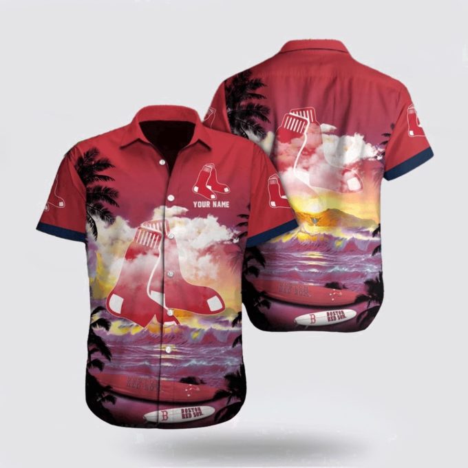 Official MLB Boston Red Sox Hawaiian Shirt – Custom Wave Pattern for Ultimate Fans