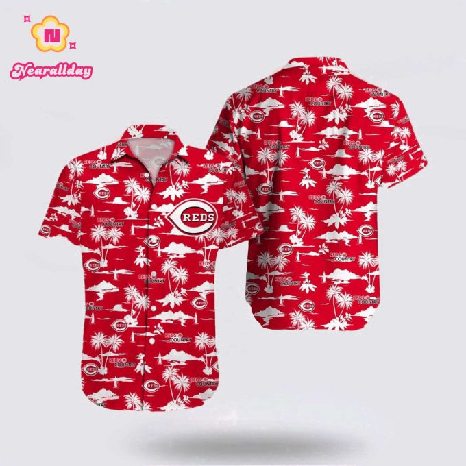 Personalized MLB Cincinnati Reds Hawaiian Shirt – Coconut AOP – Perfect for Cincinnati Reds Fans