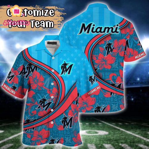 Official MLB Miami Marlins Custom Hawaiian Shirt in Harmony Hues - For Fans