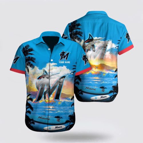Custom MLB Miami Marlins Hawaiian Shirt – Perfect Fusion for Baseball Fans