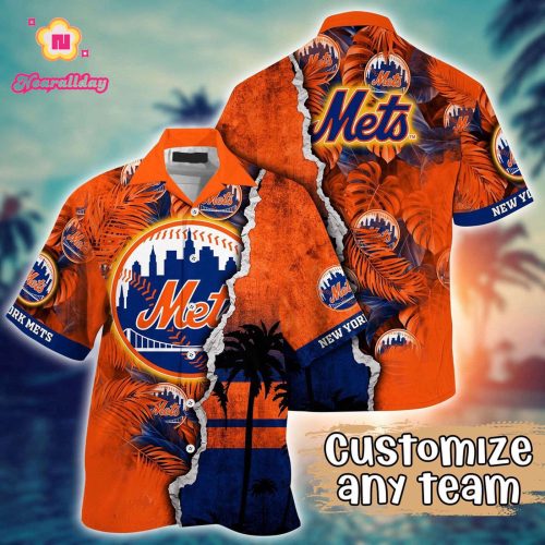 MLB New York Mets Custom Hawaiian Shirt: Champion Chic Couture for Fans