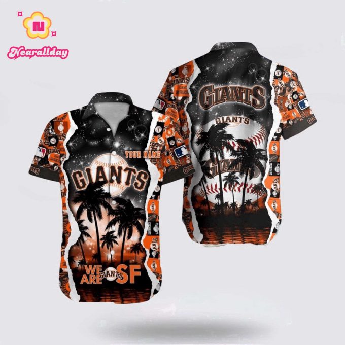 MLB San Francisco Giants Fan Hawaiian Shirt with Custom Coconut Logo Pattern