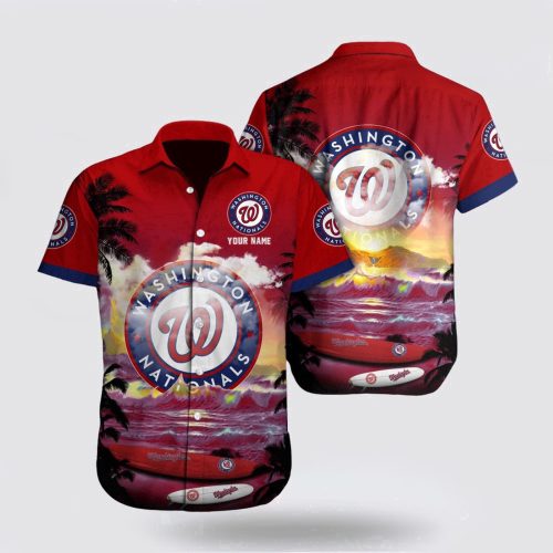 Washington Nationals Hawaiian Shirt: Custom Beach Pattern for MLB Fans