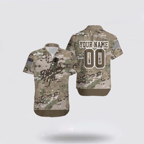 Los Angeles Dodgers Camouflage Veteran Hawaiian Shirt – Customized MLB Fan Gear