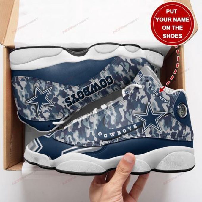 Dallas Cowboys Camo Air Jordan 13 Sneaker Custom For Fans Gift