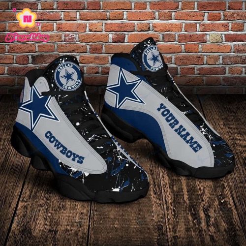 Dallas Cowboys Custom Name Air Jordan 13 Sneakers 10