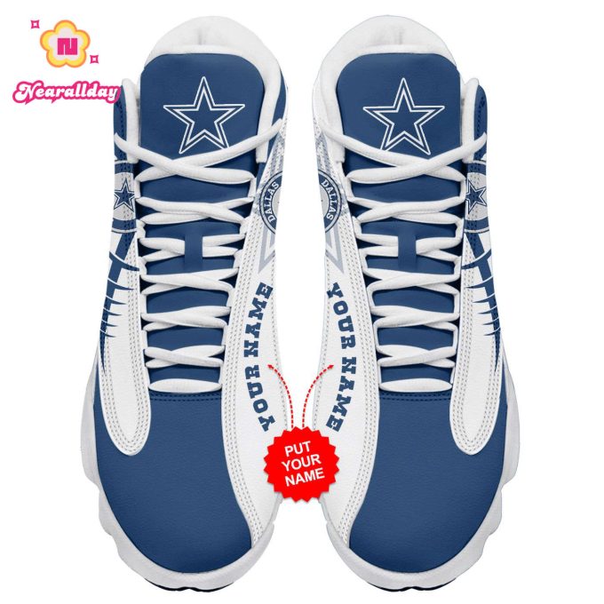 Dallas Cowboys Custom Name Air Jordan 13 Sneakers 1086