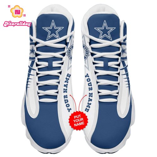 Dallas Cowboys Custom Name Air Jordan 13 Sneakers 1086