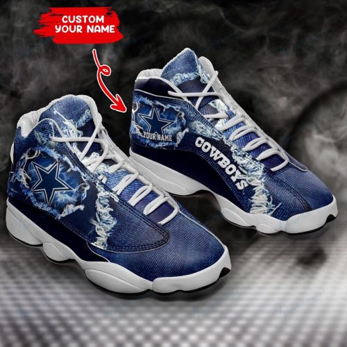 Dallas Cowboys Custom Name Air Jordan 13 Sneakers BG132