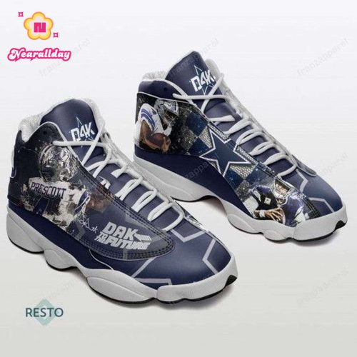 Dallas Cowboys Dak Prescott Air Jordan 13 Sneaker Custom For Fans Gift