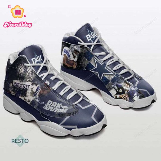 Dallas Cowboys Dak Prescott Air Jordan 13 Sneaker Custom For Fans Gift