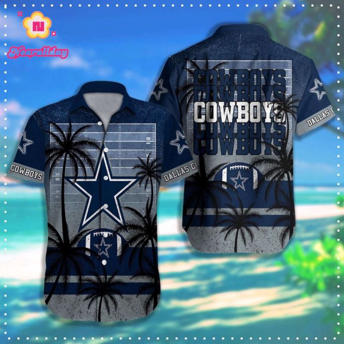 Dallas Cowboys Hawaiian Shirt Coconut Tree &amp Ball