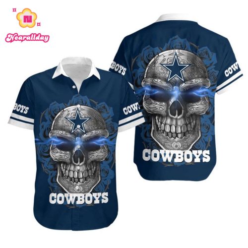 Dallas Cowboys Hawaiian Shirt NTropical Flower Short Sleeve Slim Fit Body