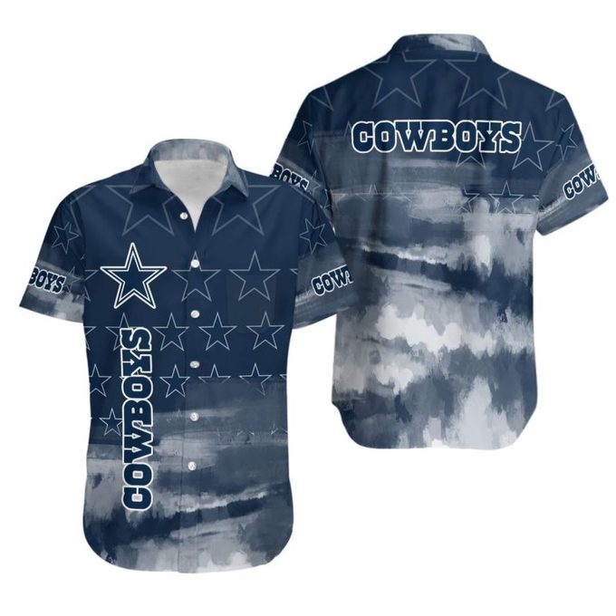 Dallas Cowboys Hawaiian Shirt NTropical Flower Short Sleeve Slim Fit Body