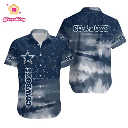 Dallas Cowboys Hawaiian Shirt NTropical Flower Short Sleeve Slim Fit Body
