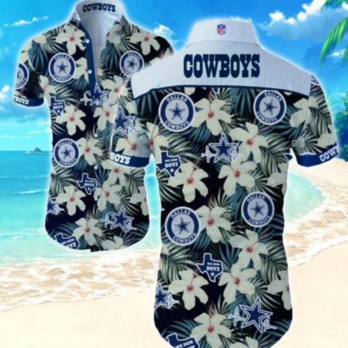 Dallas Cowboys Hawaiian Shirt Summer Gift Tropical Flower Slim Fit Body