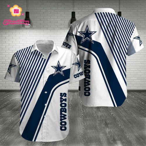 Dallas Cowboys Mens Button Up Hawaiian Shirts Summer Casual Blouses Football