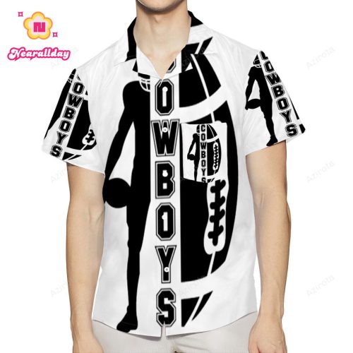 Dallas Cowboys Player With Ball 3D All Over Print Summer Beach Hawaiian Shirt With Pocket