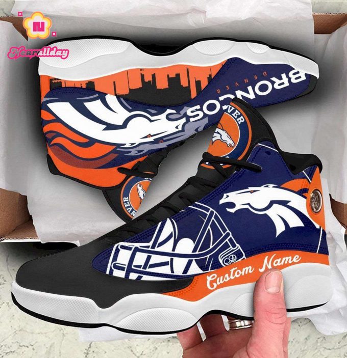 Denver Broncos Air Jordan 13 Sneaker Custom For Fans Gift