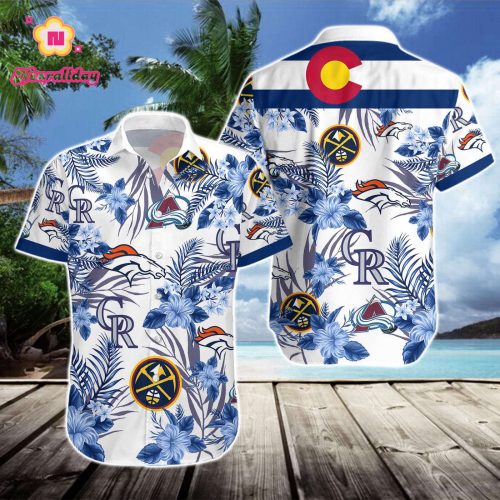 Denver Sports Hawaiian Shirt Gift Set – Broncos Nuggets Rockies Avalanche
