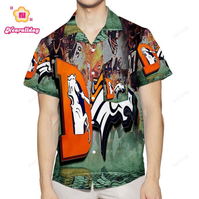 Denver Broncos Emblem v32 3D All Over Print Summer Beach Hawaiian Shirt With Pocket