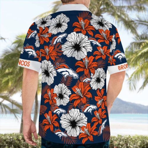 Denver Broncos Flower Tropical Floral Aloha Hawaiian Shirt