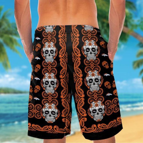 Denver Broncos Skull Hawaiian Shirt
