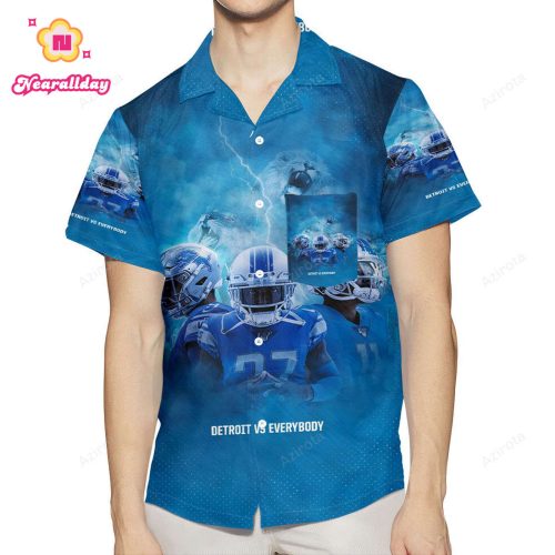 Detroit Lions Detroit Vs Everybody 3D All Over Print Summer Beach Hawaiian Shirt With Pocket