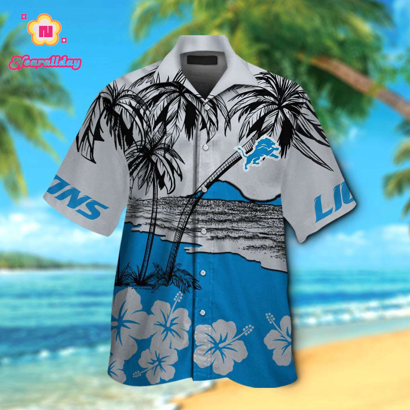 Detroit Lions Hawaiian Shirt Gift for Men Women #24 Detroit Lions Hawaiian Shirt Gift for Men Women #24