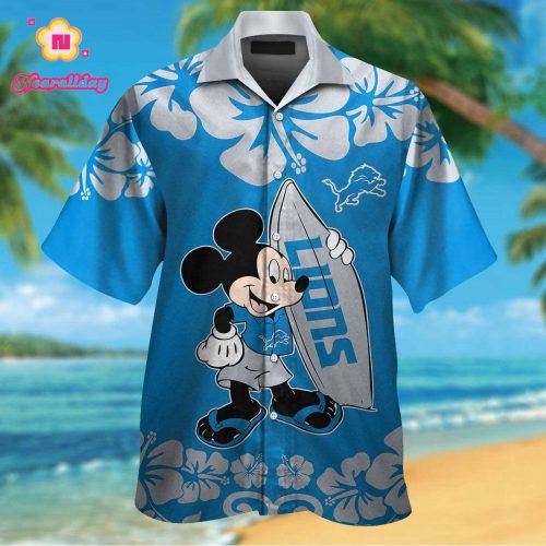 Detroit Lions & Mickey Mouse Hawaiian Shirt