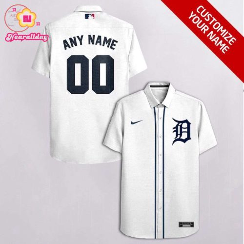 Custom Detroit Tigers All White Hawaiian Shirt – Personalized Fan Gear