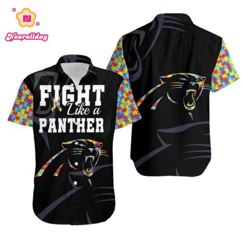 Fight Like A Carolina Panthers Autism Support Hawaiian Shirt