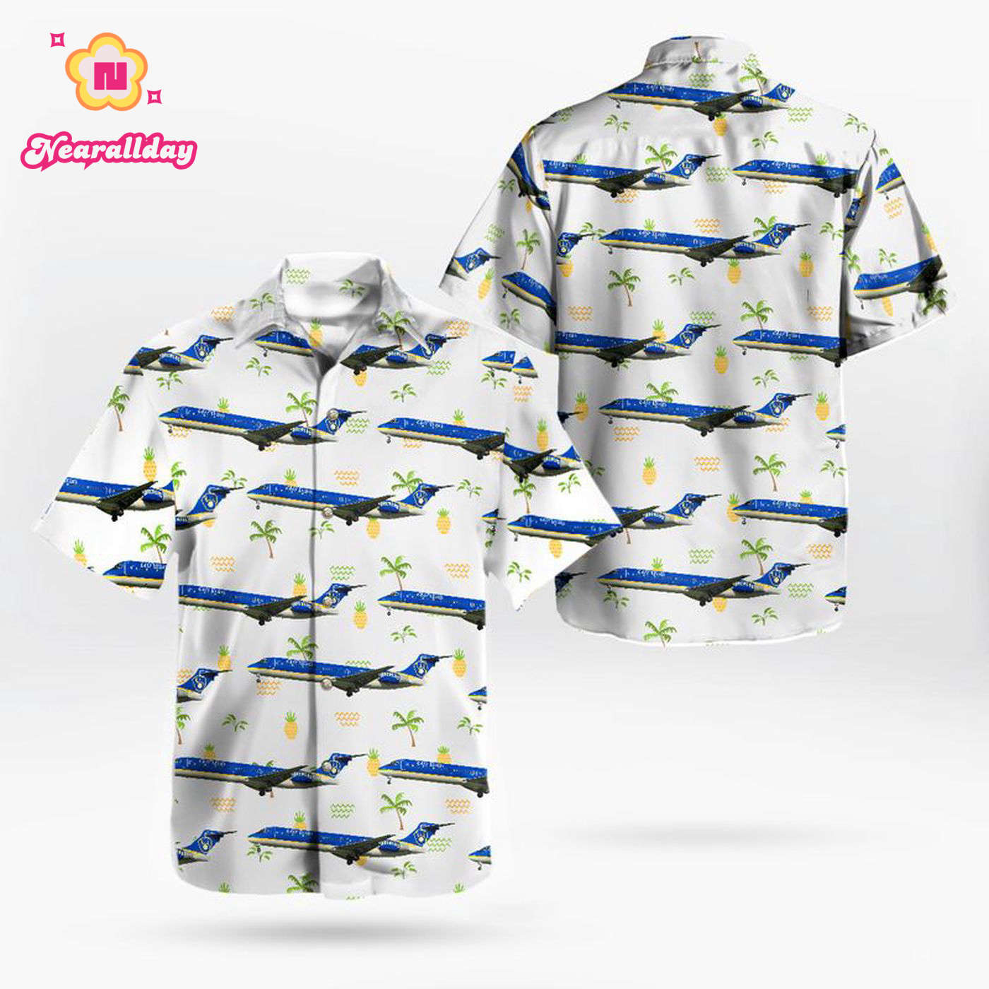 AirTran Airways Boeing 717-231 Milwaukee Brewers Livery Hawaiian Shirt Gift AirTran Airways Boeing 717-231 Milwaukee Brewers Livery Hawaiian Shirt Gift