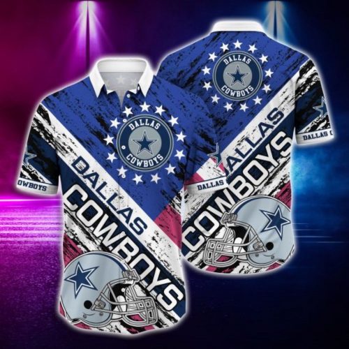 Gift For Husband Gift For Dad Dallas Cowboys And Rugby Helmet Hawaiian Shirt D19