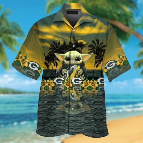 Green Bay Packers & Baby Yoda Hawaiian Shirt Gift for Men Women #2