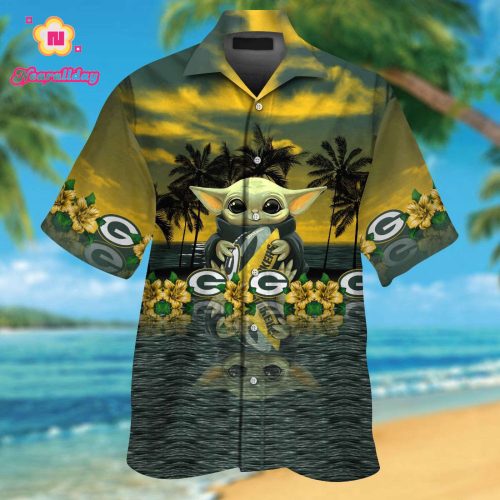 Green Bay Packers & Baby Yoda Hawaiian Shirt Gift for Men Women #2