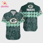 Green Bay Packers Flower And Logo Hawaiian Shirt