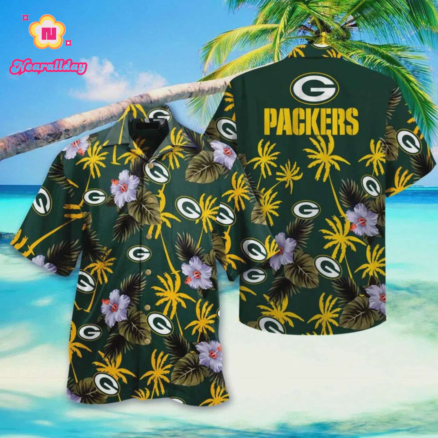 Green Bay Packers Green Coconut Hawaiian Shirt Green Bay Packers Green Coconut Hawaiian Shirt