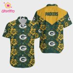 Green Bay Packers Hibiscus Flowers Hawaiian Shirt