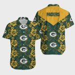 Green Bay Packers Hibiscus Flowers Hawaiian Shirt