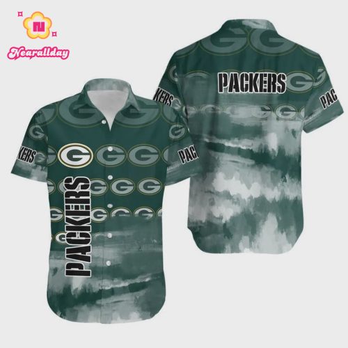 Green Bay Packers Logo Pattern Hawaiian Shirt V2