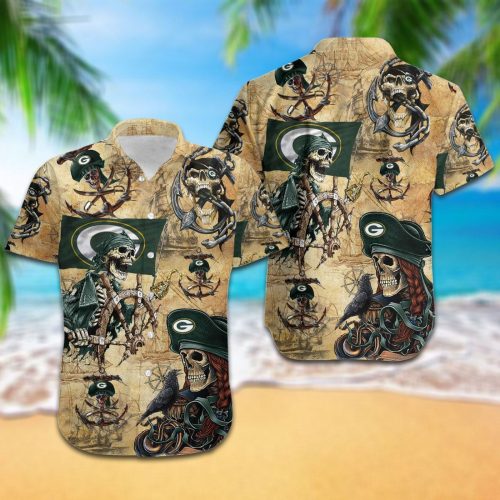 Green Bay Packers Pirates Retro Hawaiian Shirt