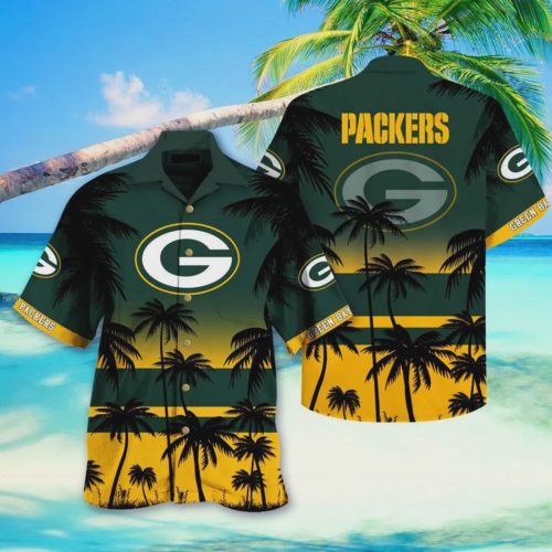 Green Bay Packers Tree Aloha Hawaiian Shirt