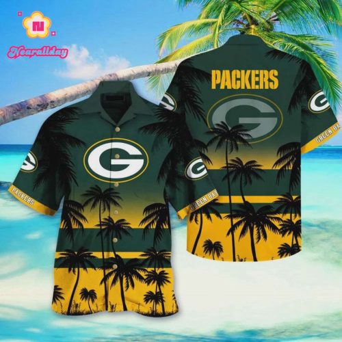 Green Bay Packers Tree Aloha Hawaiian Shirt