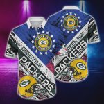 Green Bay Packers US Flag Pattern Hawaiian Shirt Green Bay Packers US Flag Pattern Hawaiian Shirt
