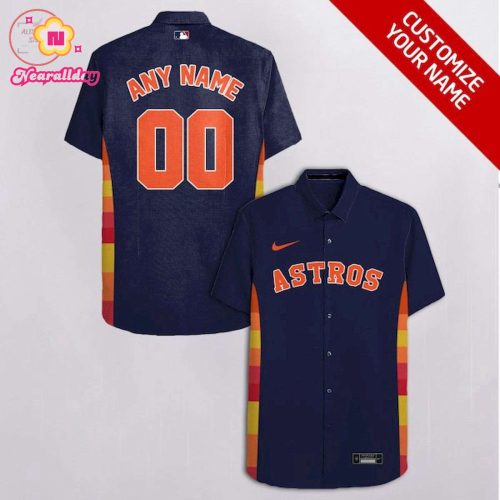 Personalized Houston Astros Hawaiian Shirt – Custom Name Design