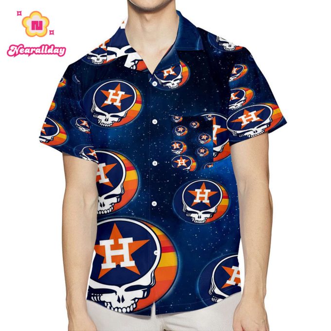 Houston Astros Skull Star 3D All Over Print Hawaiian Shirt – Summer Beach Gift for Men and Women with Pocket