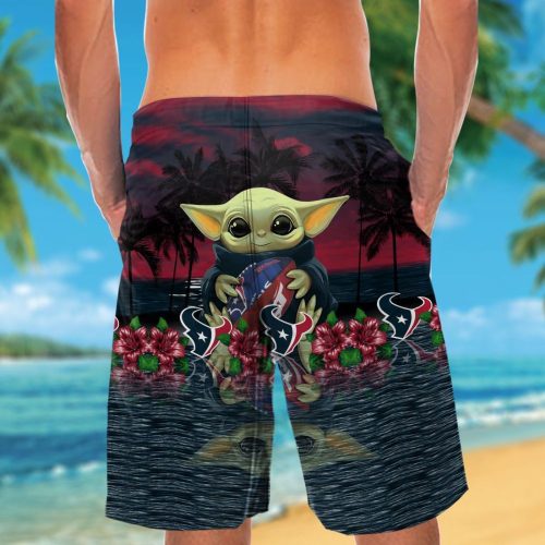 Houston Texans & Baby Yoda Hawaiian Shirt Gift for Men Women #2