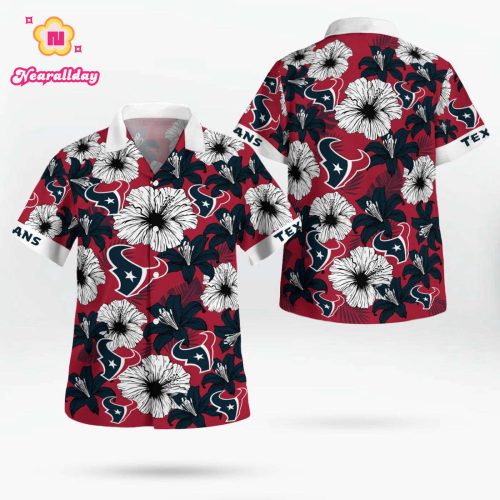 Houston Texans Flower Tropical Floral Aloha Hawaiian Shirt