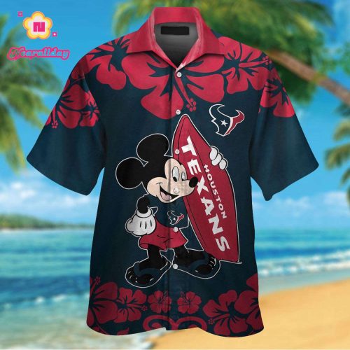 Houston Texans & Mickey Mouse Hawaiian Shirt